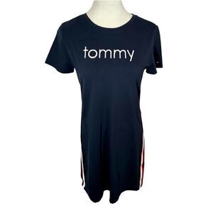 Tommy Hilfiger dark navy blue T-shirt Loose flowy mini dress knee length tshirt